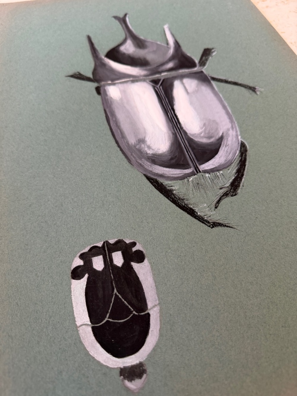 Original Signed Beetle Painting Jean Dryden Vintage Entomology Art - Picture 2 of 10